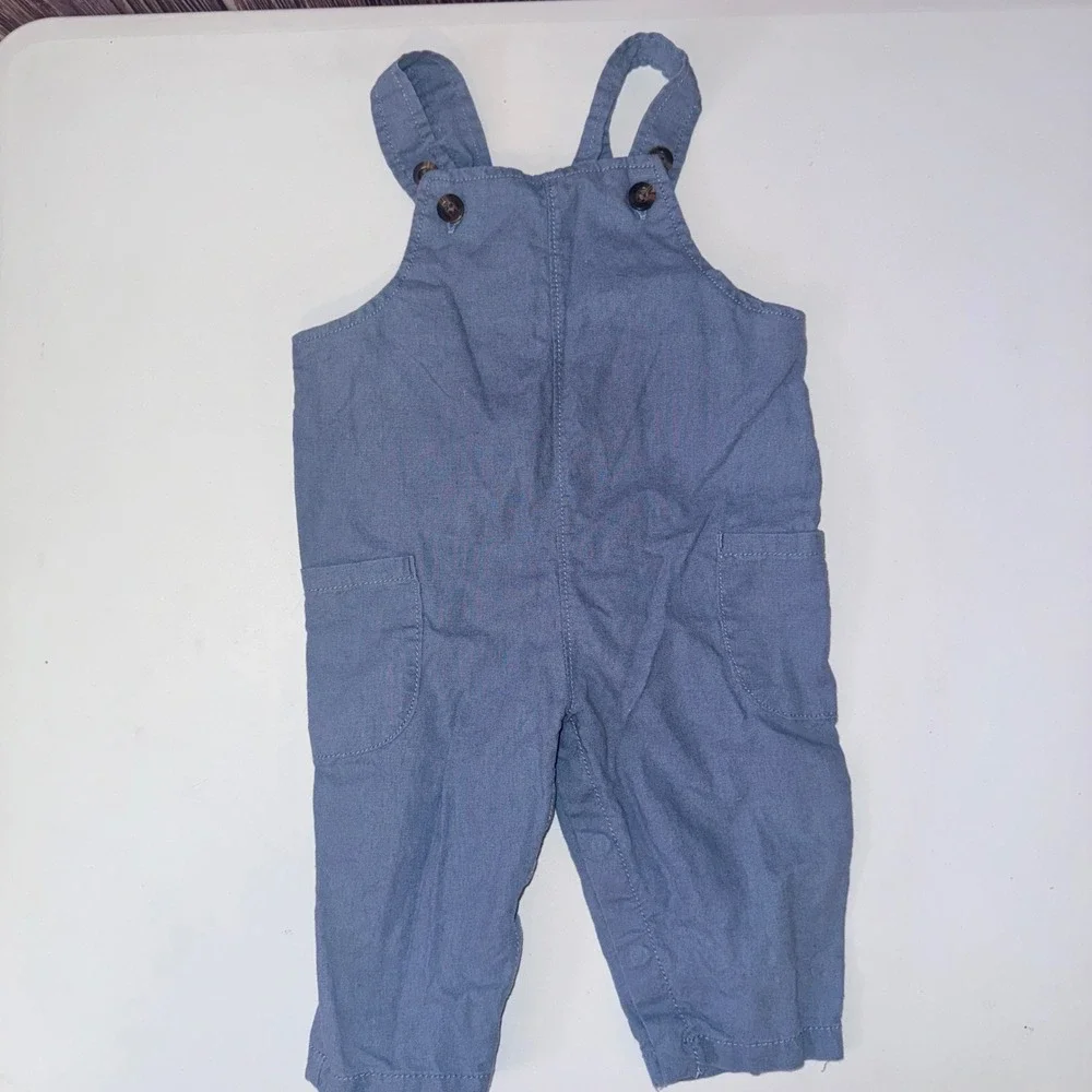 Child of Mine Rabbit Bear Baby Boy Bundle 3-6M Fleece Romper Jacket Overalls